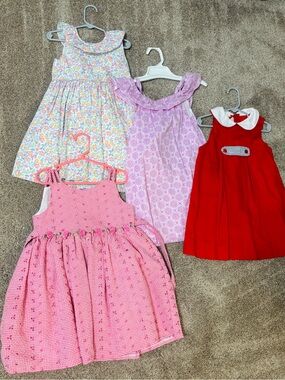 Lot of 4: Girls size 5 dresses pink red floral gingham Gap Bella Bliss preppy